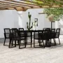 Juego de comedor de jardín 9 piezas negro de , Conjuntos de jardín - Ref: Foro24-3099160, Precio: 841,94 €, Descuento: %