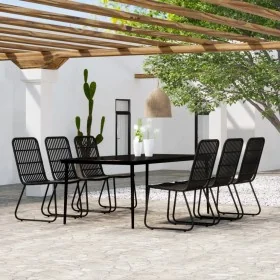 Juego de comedor de jardín 7 piezas negro by , Garden sets - Ref: Foro24-3099183, Price: 865,43 €, Discount: %