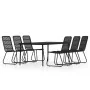 Juego de comedor de jardín 7 piezas negro de , Conjuntos de jardín - Ref: Foro24-3099183, Precio: 867,81 €, Descuento: %