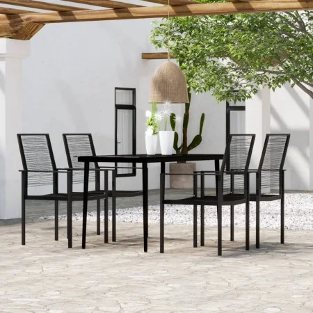 Juego de comedor para jardín 5 piezas negro de , Conjuntos de jardín - Ref: Foro24-3099205, Precio: 289,98 €, Descuento: %