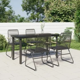 Juego de comedor de jardín 5 piezas ratán PVC negro by , Garden sets - Ref: Foro24-3099211, Price: 331,93 €, Discount: %