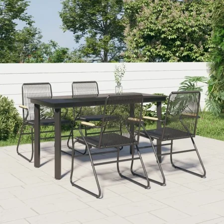 Juego de comedor de jardín 5 piezas ratán PVC negro von , Gartensets - Ref: Foro24-3099211, Preis: 303,96 €, Rabatt: -5%%