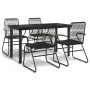 Juego de comedor de jardín 5 piezas ratán PVC negro von , Gartensets - Ref: Foro24-3099211, Preis: 303,96 €, Rabatt: -5%%