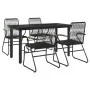 Juego de comedor de jardín 5 piezas ratán PVC negro von , Gartensets - Ref: Foro24-3099211, Preis: 303,96 €, Rabatt: -5%%