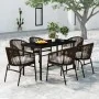 Juego de comedor de jardín 7 piezas marrón de , Conjuntos de jardín - Ref: Foro24-3099230, Precio: 809,53 €, Descuento: %