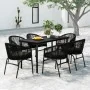 Juego de comedor para jardín 7 piezas negro de , Conjuntos de jardín - Ref: Foro24-3099224, Precio: 691,50 €, Descuento: %
