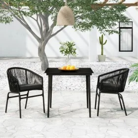 Juego de comedor para jardín 3 piezas negro by , Garden sets - Ref: Foro24-3099239, Price: 286,02 €, Discount: %