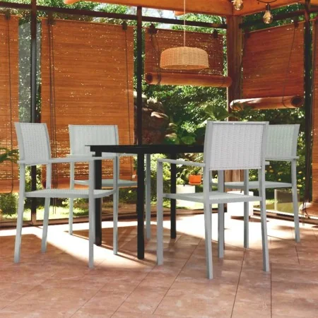 Juego de comedor de jardín de 5 piezas blanco de , Conjuntos de jardín - Ref: Foro24-3099258, Precio: 282,26 €, Descuento: %