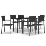 Juego de comedor para jardín 7 piezas negro de , Conjuntos de jardín - Ref: Foro24-3099266, Precio: 437,60 €, Descuento: %