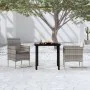 Juego de comedor de jardín 3 piezas con cojines gris y negro de , Conjuntos de jardín - Ref: Foro24-3099287, Precio: 214,56 €...