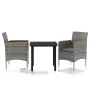 Juego de comedor de jardín 3 piezas con cojines gris y negro de , Conjuntos de jardín - Ref: Foro24-3099335, Precio: 230,37 €...