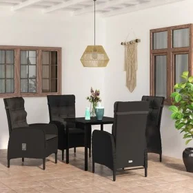 Juego de comedor de jardín 5 piezas con cojines negro von , Gartensets - Ref: Foro24-3099354, Preis: 636,75 €, Rabatt: %