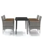 Juego de comedor para jardín 5 piezas con cojines gris y negro de , Conjuntos de jardín - Ref: Foro24-3099349, Precio: 390,25...