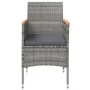 Juego de comedor para jardín 5 piezas con cojines gris y negro de , Conjuntos de jardín - Ref: Foro24-3099349, Precio: 390,25...