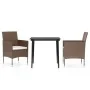 Juego de comedor de jardín 3 piezas con cojines marrón y negro by , Garden sets - Ref: Foro24-3099323, Price: 244,12 €, Disco...