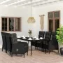 Juego de comedor de jardín 7 piezas con cojines negro de , Conjuntos de jardín - Ref: Foro24-3099368, Precio: 993,16 €, Descu...