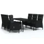 Juego de comedor de jardín 7 piezas con cojines negro de , Conjuntos de jardín - Ref: Foro24-3099368, Precio: 993,16 €, Descu...