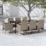 Juego de comedor para jardín 9 piezas y cojines beige y negro von , Gartensets - Ref: Foro24-3099328, Preis: 796,52 €, Rabatt: %