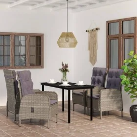 Juego de comedor para jardín 5 piezas con cojines gris y negro by , Garden sets - Ref: Foro24-3099361, Price: 726,35 €, Disco...