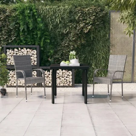 Juego de comedor para jardín 3 piezas gris y negro von , Gartensets - Ref: Foro24-3099389, Preis: 194,89 €, Rabatt: %