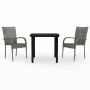 Juego de comedor para jardín 3 piezas gris y negro von , Gartensets - Ref: Foro24-3099389, Preis: 194,89 €, Rabatt: %