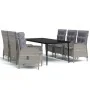 Juego de comedor de jardín 7 piezas con cojines gris y negro von , Gartensets - Ref: Foro24-3099375, Preis: 1,00 €, Rabatt: %