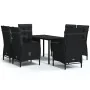Juego de comedor de jardín 7 piezas con cojines negro by , Garden sets - Ref: Foro24-3099356, Price: 1,00 €, Discount: %