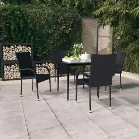 Juego de comedor para jardín 5 piezas negro by , Garden sets - Ref: Foro24-3099396, Price: 320,15 €, Discount: %