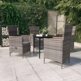 Juego de comedor de jardín 5 piezas con cojines gris by , Garden sets - Ref: Foro24-3099450, Price: 649,13 €, Discount: %