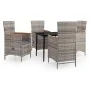 Juego de comedor de jardín 5 piezas con cojines gris de , Conjuntos de jardín - Ref: Foro24-3099450, Precio: 649,06 €, Descue...