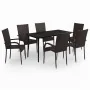Juego de comedor de jardín 7 piezas marrón y negro von , Gartensets - Ref: Foro24-3099404, Preis: 393,70 €, Rabatt: %