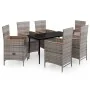 Juego de comedor de jardín 7 piezas con cojines gris de , Conjuntos de jardín - Ref: Foro24-3099452, Precio: 941,83 €, Descue...