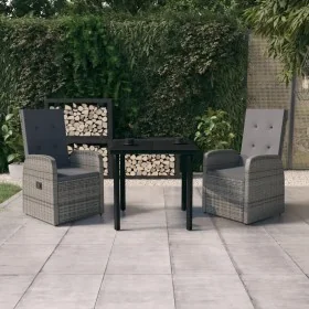 Juego de comedor de jardín 3 piezas con cojines gris von , Gartensets - Ref: Foro24-3099473, Preis: 407,67 €, Rabatt: %