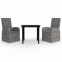Juego de comedor de jardín 3 piezas con cojines gris de , Conjuntos de jardín - Ref: Foro24-3099473, Precio: 409,02 €, Descue...