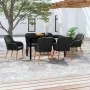 Juego de comedor de jardín 7 piezas con cojines negro by , Garden sets - Ref: Foro24-3099508, Price: 710,86 €, Discount: %