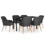 Juego de comedor de jardín 7 piezas con cojines negro by , Garden sets - Ref: Foro24-3099508, Price: 710,86 €, Discount: %