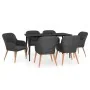 Juego de comedor de jardín 7 piezas con cojines negro de , Conjuntos de jardín - Ref: Foro24-3099520, Precio: 715,79 €, Descu...
