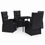 Juego de comedor de jardín 5 piezas con cojines negro de , Conjuntos de jardín - Ref: Foro24-3099492, Precio: 726,27 €, Descu...