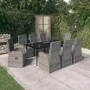 Juego de comedor de jardín 9 pzas con cojines gris de , Conjuntos de jardín - Ref: Foro24-3099490, Precio: 1,00 €, Descuento: %