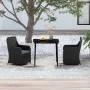 Juego de comedor de jardín 3 piezas con cojines negro by , Garden sets - Ref: Foro24-3099541, Price: 371,88 €, Discount: %