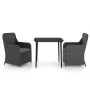 Juego de comedor de jardín 3 piezas con cojines negro by , Garden sets - Ref: Foro24-3099541, Price: 371,88 €, Discount: %