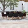 Juego de comedor de jardín 9 piezas con cojines negro von , Gartensets - Ref: Foro24-3099522, Preis: 955,09 €, Rabatt: %