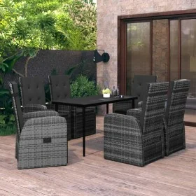 Juego de comedor de jardín 7 piezas con cojines gris by , Garden sets - Ref: Foro24-3099501, Price: 1,00 €, Discount: %