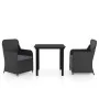 Juego de comedor de jardín 3 piezas con cojines negro de , Conjuntos de jardín - Ref: Foro24-3099529, Precio: 354,25 €, Descu...