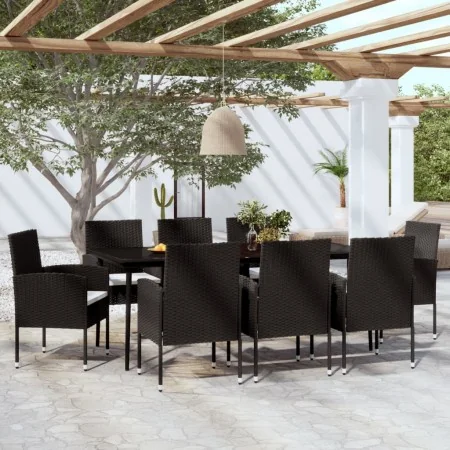 Juego de comedor de jardín 9 piezas negro de , Conjuntos de jardín - Ref: Foro24-3099624, Precio: 542,84 €, Descuento: %