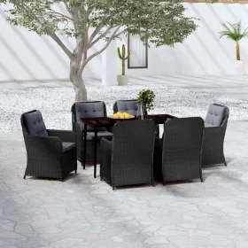 Juego de comedor para jardín 7 piezas negro by , Garden sets - Ref: Foro24-3099574, Price: 1,00 €, Discount: %