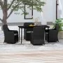 Juego de comedor de jardín 5 piezas con cojines negro de , Conjuntos de jardín - Ref: Foro24-3099543, Precio: 720,64 €, Descu...