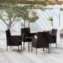 Juego de comedor para jardín 5 piezas negro de , Conjuntos de jardín - Ref: Foro24-3099632, Precio: 348,12 €, Descuento: %