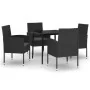 Juego de comedor para jardín 5 piezas negro de , Conjuntos de jardín - Ref: Foro24-3099632, Precio: 348,12 €, Descuento: %