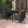 Set comedor de jardín 5 pzas y cojines ratán sintético y vidrio by , Garden sets - Ref: Foro24-3099687, Price: 386,56 €, Disc...